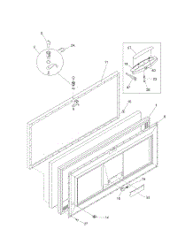 Door parts for Kenmore Freezer 253.16552102 (25316552102, 253 16552102) from AppliancePartsPros.com
