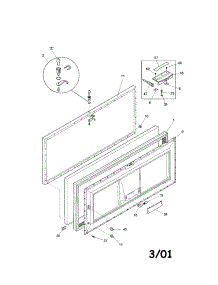 Door parts for Kenmore Freezer 253.19321003 (25319321003, 253 19321003) from AppliancePartsPros.com