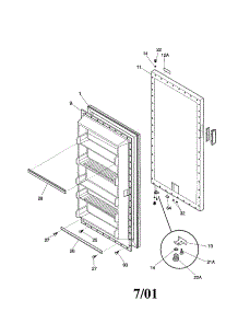 Door parts for Kenmore Refrigerator 253.21201101 (25321201101, 253 21201101) from AppliancePartsPros.com