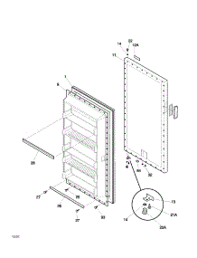 Door parts for Kenmore Freezer 253.21402102 (25321402102, 253 21402102) from AppliancePartsPros.com