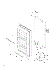 Door parts for Kenmore Freezer 253.21411102 (25321411102, 253 21411102) from AppliancePartsPros.com