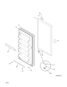 Door parts for Kenmore Freestanding Freezer 253.22040510 (25322040510, 253 22040510) from AppliancePartsPros.com