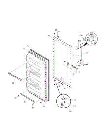 Door parts for Kenmore Freezer 253.24422102 (25324422102, 253 24422102) from AppliancePartsPros.com