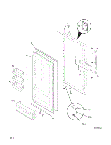 Door parts for Kenmore Freestanding Freezer 253.27003410 (25327003410, 253 27003410) from AppliancePartsPros.com
