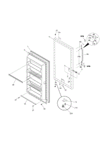Door parts for Kenmore Freezer 253.27042701 (25327042701, 253 27042701) from AppliancePartsPros.com