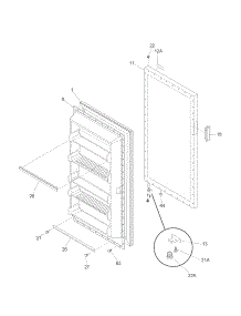 Door parts for Kenmore Freezer 253.28262804 (25328262804, 253 28262804) from AppliancePartsPros.com