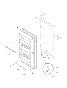 Door parts for Kenmore Freezer 253.28272801 (25328272801, 253 28272801) from AppliancePartsPros.com