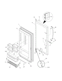 Door parts for Kenmore Freezer 253.28712800 (25328712800, 253 28712800) from AppliancePartsPros.com
