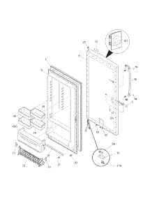 Door parts for Kenmore Freezer 253.28712802 (25328712802, 253 28712802) from AppliancePartsPros.com