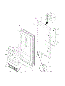 Door parts for Kenmore Freezer 253.28712805 (25328712805, 253 28712805) from AppliancePartsPros.com