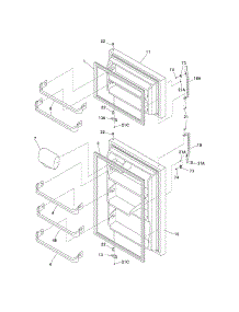 Door parts for Kenmore Refrigerator 253.3111530E (2533111530E, 253 3111530E) from AppliancePartsPros.com