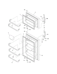 Door parts for Kenmore Refrigerator 253.3111530G (2533111530G, 253 3111530G) from AppliancePartsPros.com