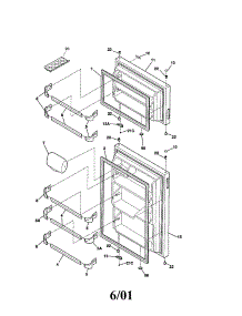Door parts for Kenmore Refrigerator 253.31420100 (25331420100, 253 31420100) from AppliancePartsPros.com