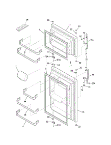 Door parts for Kenmore Refrigerator 253.31434104 (25331434104, 253 31434104) from AppliancePartsPros.com