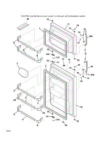 Doors parts for Kenmore Refrigerator 253.31438101 (25331438101, 253 31438101) from AppliancePartsPros.com