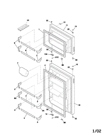 Door parts for Kenmore Refrigerator 253.31619101 (25331619101, 253 31619101) from AppliancePartsPros.com