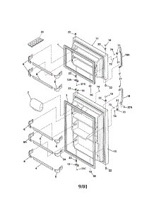 Door parts for Kenmore Refrigerator 253.31874102 (25331874102, 253 31874102) from AppliancePartsPros.com