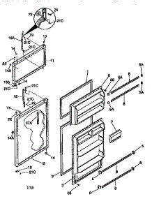 Fresh Food And Freezer Doors parts for Kenmore Refrigerator 253.37872890 (25337872890, 253 37872890) from AppliancePartsPros.com
