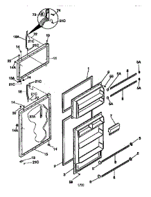 Fresh Food And Freezer Doors parts for Kenmore Refrigerator 253.37874890 (25337874890, 253 37874890) from AppliancePartsPros.com
