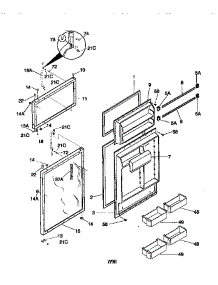 Door parts for Kenmore Refrigerator 253.38644892 (25338644892, 253 38644892) from AppliancePartsPros.com