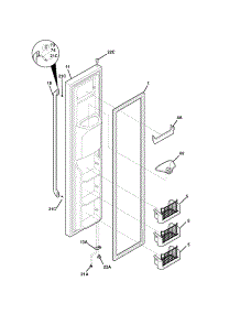 Freezer Door parts for Kenmore Refrigerator 253.44304401 (25344304401, 253 44304401) from AppliancePartsPros.com