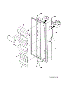 Refrigerator Door parts for Kenmore Refrigerator 253.44352403 (25344352403, 253 44352403) from AppliancePartsPros.com