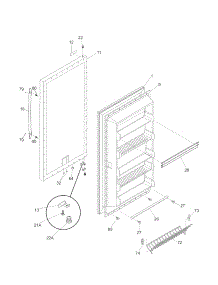 Door parts for Kenmore Freezer 253.44773703 (25344773703, 253 44773703) from AppliancePartsPros.com