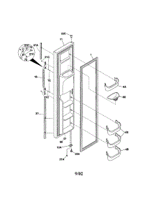 Freezer Door parts for Kenmore Refrigerator 253.51232106 (25351232106, 253 51232106) from AppliancePartsPros.com