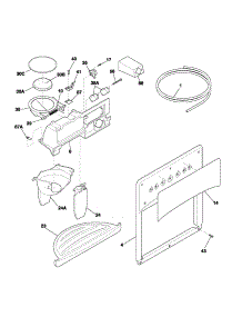 Dispenser parts for Kenmore Refrigerator 253.52622200 (25352622200, 253 52622200) from AppliancePartsPros.com