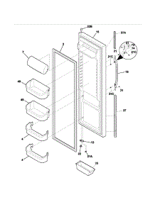 Refrigerator Door parts for Kenmore Refrigerator 253.52644304 (25352644304, 253 52644304) from AppliancePartsPros.com
