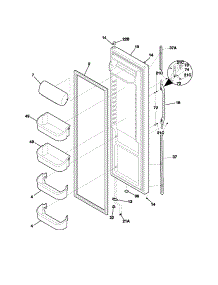 Refrigerator Door parts for Kenmore Refrigerator 253.54343301 (25354343301, 253 54343301) from AppliancePartsPros.com