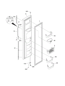 Freezer Door parts for Kenmore Refrigerator 253.54362409 (25354362409, 253 54362409) from AppliancePartsPros.com