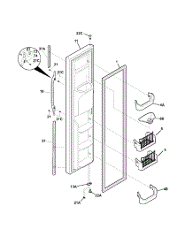 Freezer Door parts for Kenmore Refrigerator 253.56279405 (25356279405, 253 56279405) from AppliancePartsPros.com