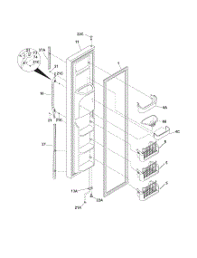 Freezer Door parts for Kenmore Refrigerator 253.5629340N (2535629340N, 253 5629340N) from AppliancePartsPros.com