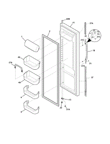 Refrigerator Door parts for Kenmore Refrigerator 253.56602400 (25356602400, 253 56602400) from AppliancePartsPros.com