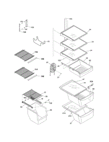 Shelves parts for Kenmore Refrigerator 253.56953602 (25356953602, 253 56953602) from AppliancePartsPros.com