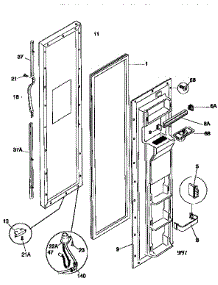 Freezer Door parts for Kenmore Refrigerator 253.57685791 (25357685791, 253 57685791) from AppliancePartsPros.com