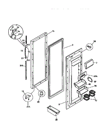 Refrigerator Door parts for Kenmore Refrigerator 253.58685893 (25358685893, 253 58685893) from AppliancePartsPros.com