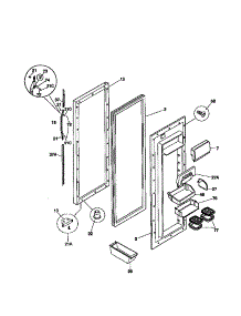 Refrigerator Door parts for Kenmore Refrigerator 253.58689892 (25358689892, 253 58689892) from AppliancePartsPros.com