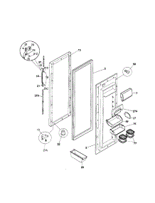 Refrigerator Door parts for Kenmore Refrigerator 253.58689895 (25358689895, 253 58689895) from AppliancePartsPros.com