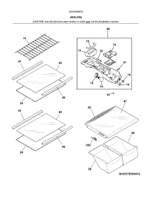Shelves parts for Kenmore Refrigerator 253.60085614 (25360085614, 253 60085614) from AppliancePartsPros.com