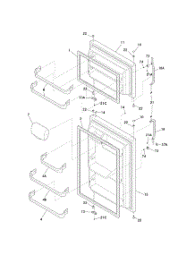 Door parts for Kenmore Refrigerator 253.61532804 (25361532804, 253 61532804) from AppliancePartsPros.com