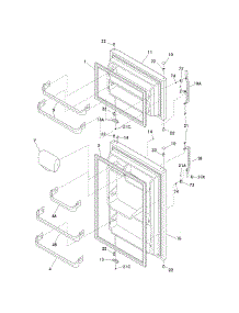 Door parts for Kenmore Refrigerator 253.61534801 (25361534801, 253 61534801) from AppliancePartsPros.com