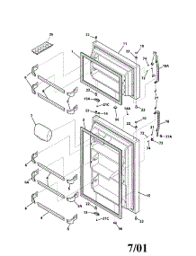 Door parts for Kenmore Refrigerator 253.61792104 (25361792104, 253 61792104) from AppliancePartsPros.com