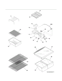 Shelves parts for Kenmore Refrigerator 253.6181401E (2536181401E, 253 6181401E) from AppliancePartsPros.com