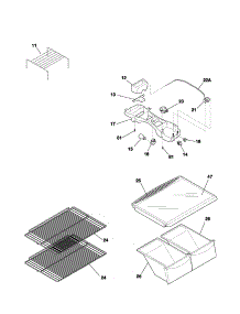 Shelves parts for Kenmore Refrigerator 253.62802200 (25362802200, 253 62802200) from AppliancePartsPros.com