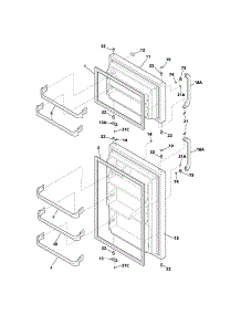 Door parts for Kenmore Refrigerator 253.63702201 (25363702201, 253 63702201) from AppliancePartsPros.com