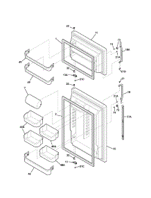 Door parts for Kenmore Refrigerator 253.63883304 (25363883304, 253 63883304) from AppliancePartsPros.com