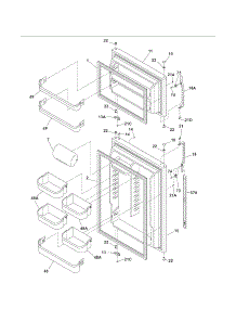 Door parts for Kenmore Refrigerator 253.64170405 (25364170405, 253 64170405) from AppliancePartsPros.com