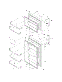 Door parts for Kenmore Refrigerator 253.64702401 (25364702401, 253 64702401) from AppliancePartsPros.com